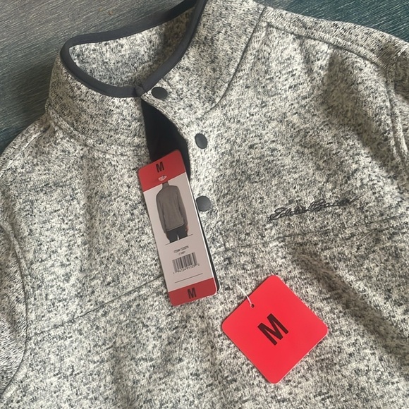 NWT Eddie Bauer Men's Radiator Fleece Snap Mock Pullover Sweater - Picture 8 of 10